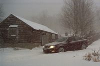 Block barn and Saab 9-3